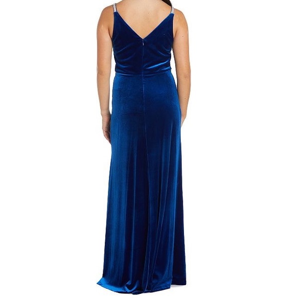 Nightway Stretch Velvet Faux Wrap Evening Gown size 10 brand new - Picture 2 of 11